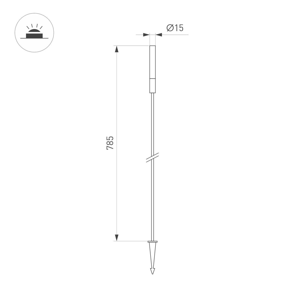 Ландшафтный светильник Arlight KT-CATALI-BOLL-H785-0.5W Warm3000 (BK, 160 deg, 24V) 050682 в Санкт-Петербурге