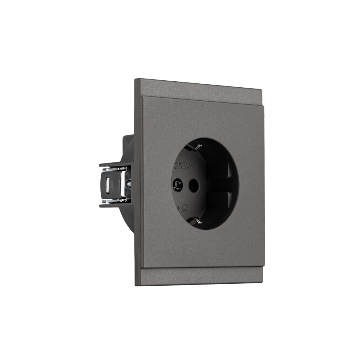 Розетка SETE 1-ая с/з с/у, со шторками 16А графит IP20/IP44 KRANZ KR-79-0701-3 в Санкт-Петербурге
