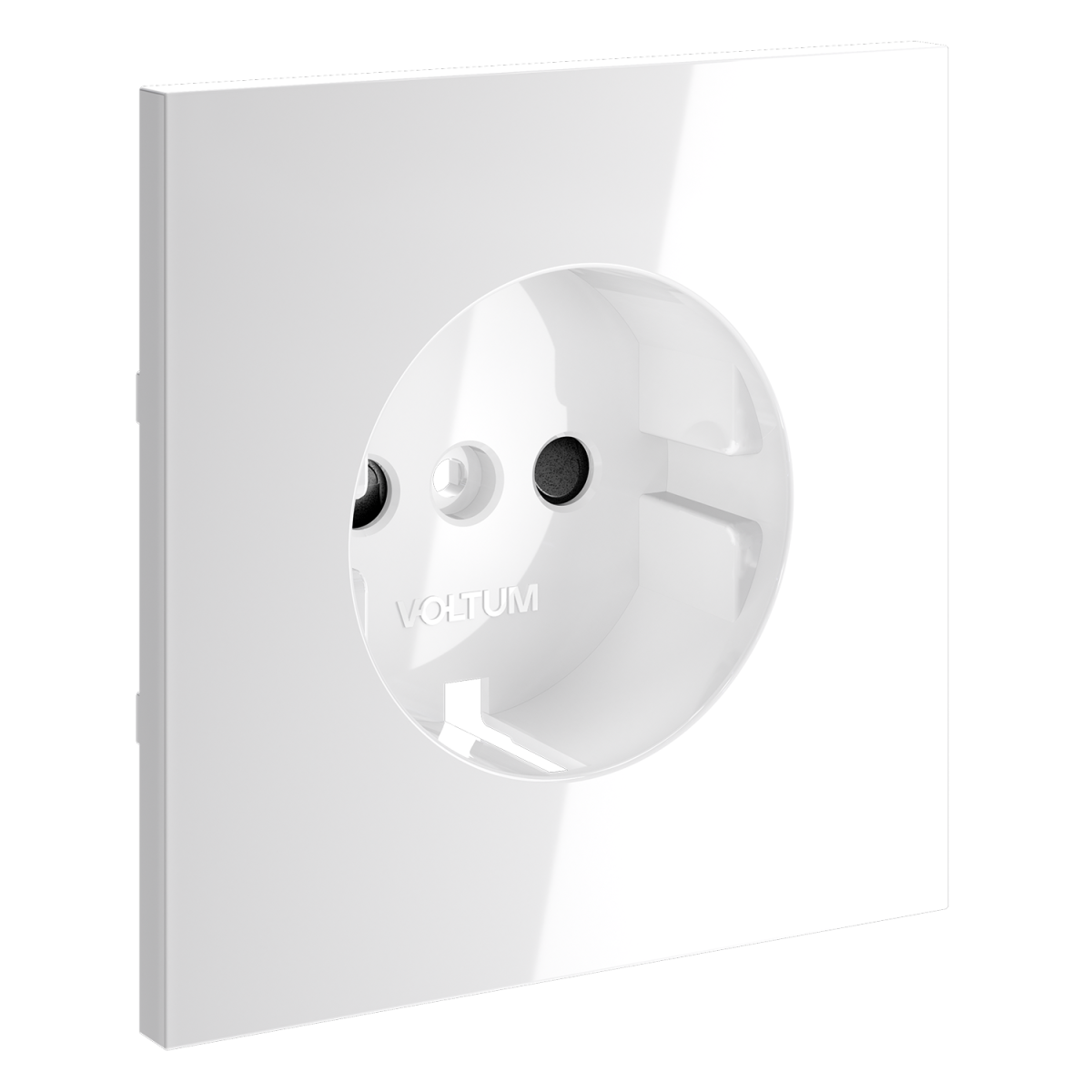Накладка для розетки с заземлением и защитными шторками Voltum S70 (белый глянцевый) VLS000701 в #REGION_NAME_DECLINE_PP#