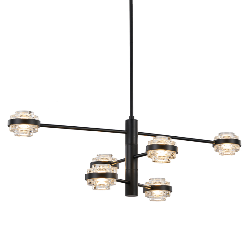 Люстра на штанге Delight Collection MD22030002 MX22030002-6A black/clear в Санкт-Петербурге