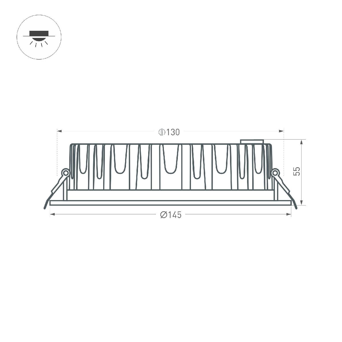 Встраиваемый светильник Arlight MS-MIST-BUILT-R145-15W Warm3000 (WH, 110 deg, 230V) 041613 в Санкт-Петербурге