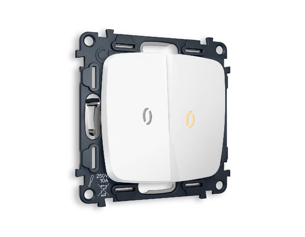 Комплект механизма 2-кл выключателя с подсветкой Ambrella Volt Omega MO124010 в Санкт-Петербурге