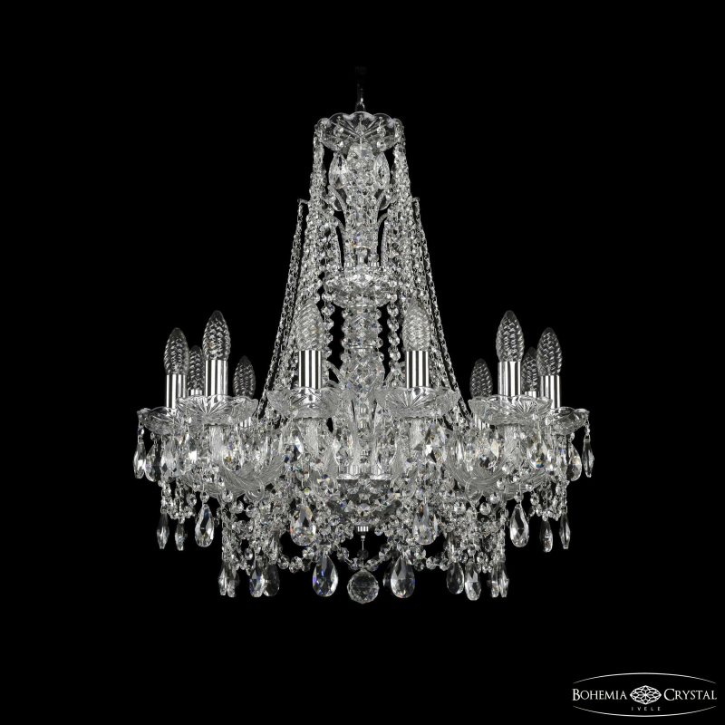 Подвесная люстра Bohemia Ivele Crystal 1411/12/195/XL-65 Ni в Санкт-Петербурге
