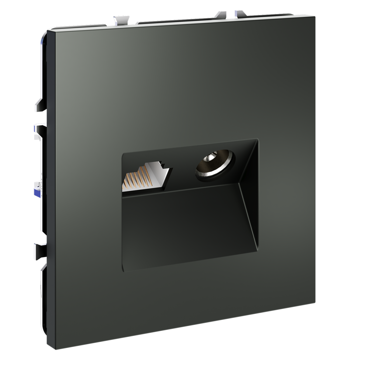 Розетка телевизионная встраиваемая Voltum S70 TV+RJ45 кат. 6, (титан) VLS060706 в Санкт-Петербурге