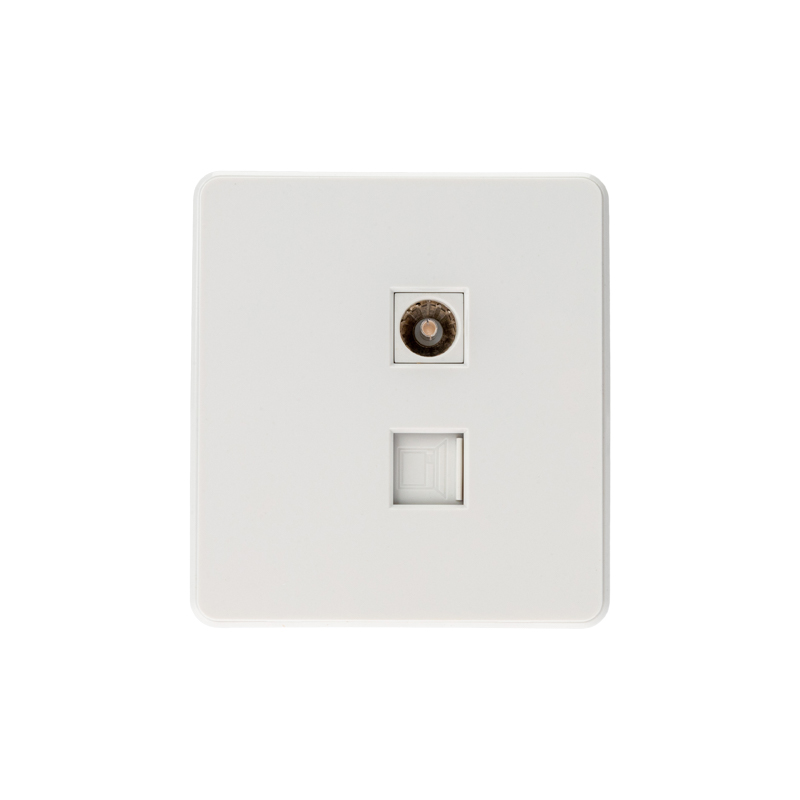 Розетка ROUND компьютерная RJ45 кат6 + TV с/у перламутр KRANZ KR-78-0722-1 в #REGION_NAME_DECLINE_PP#