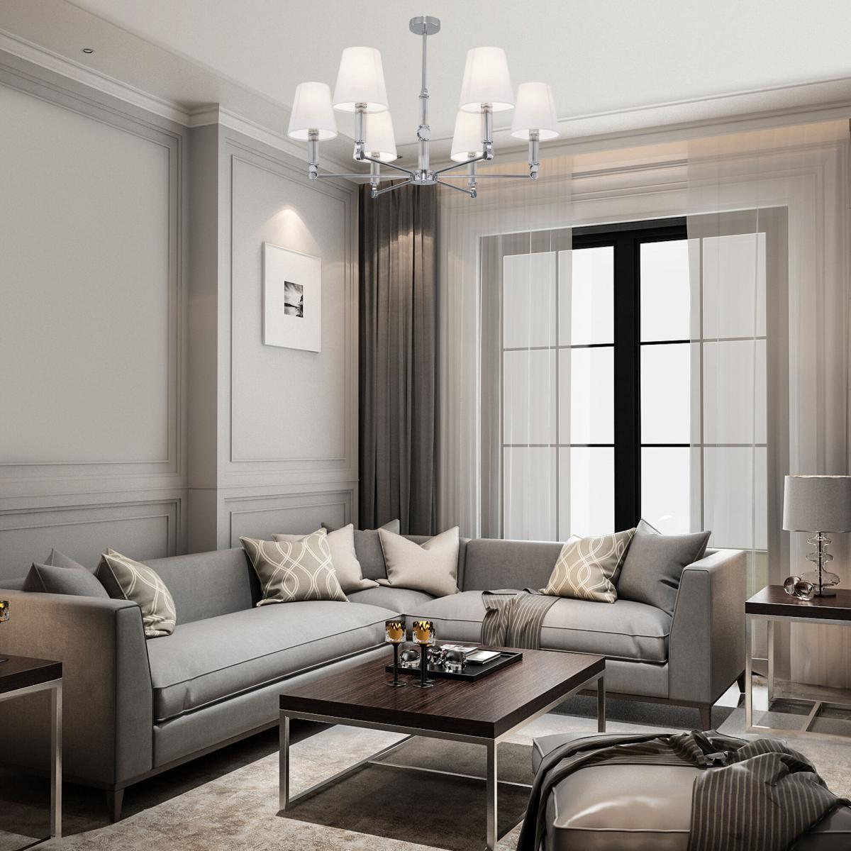 Люстра на штанге Eurosvet Conso 60145/6 хром Smart a061955 в Санкт-Петербурге