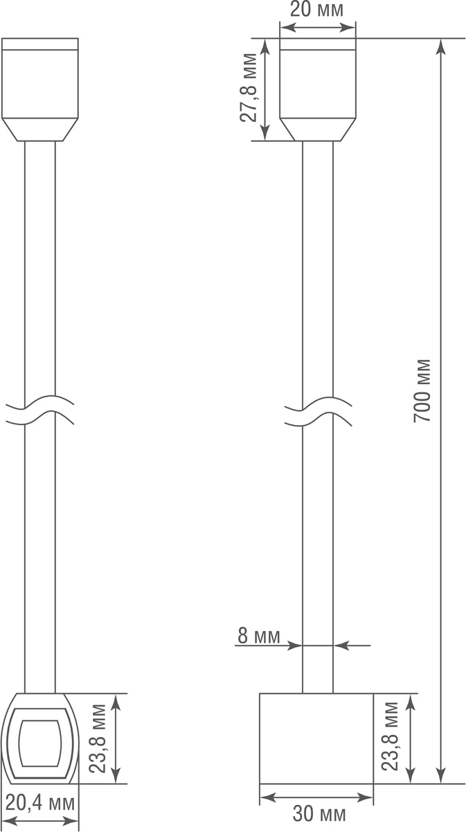 Токопроводящий прямой соединитель Donolux Code 1.2 Connector 180 H700 BBr DL20224 в Санкт-Петербурге