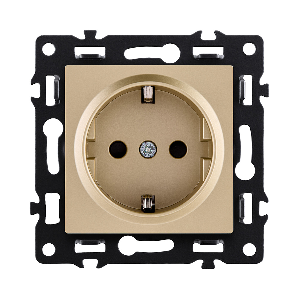 Розетка штепсельная SCHUKO 16A/250 В, золотой Kollinger Asthetik AS-014GD в #REGION_NAME_DECLINE_PP#