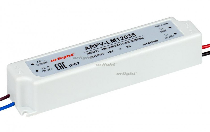 Блок питания Arlight ARPV-LV12035-A (12V, 3.0A, 36W) 018968 в Санкт-Петербурге