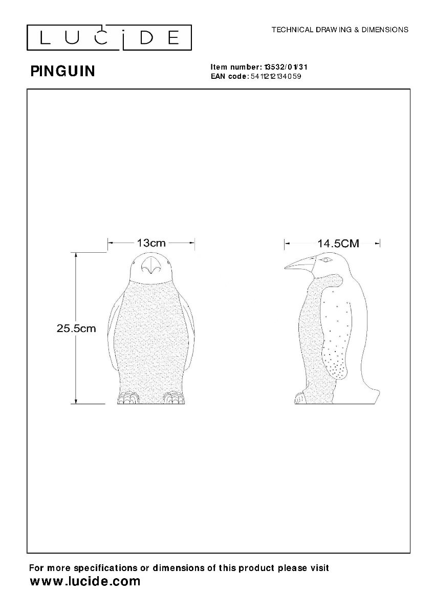 Настольная лампа Lucide Pinguin 13532/01/31 в Санкт-Петербурге