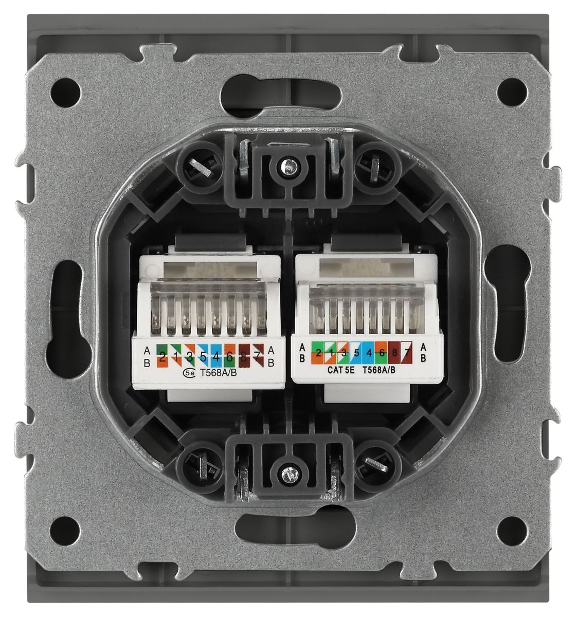 Розетка Эра Arktik 16-3108-06 информационная двойная 2XRJ45 графит Б0070489 в Санкт-Петербурге