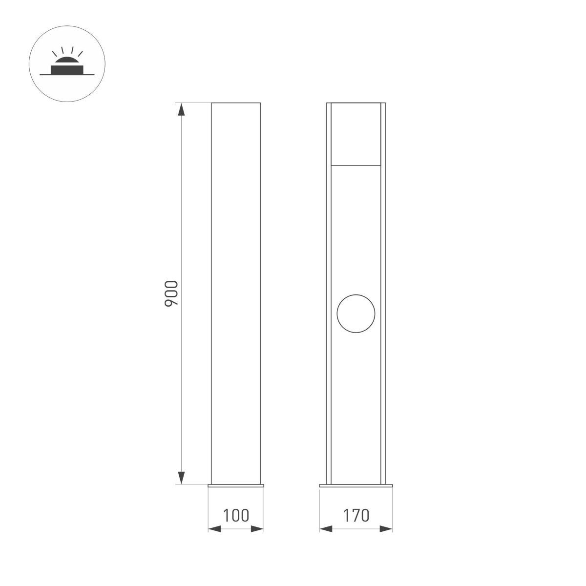 Ландшафтный светильник Arlight LGD-SEKVOYA-BOLL-SOCKET-H900-11W Warm3000 (BK, 120 deg, 230V) 050734 в Санкт-Петербурге
