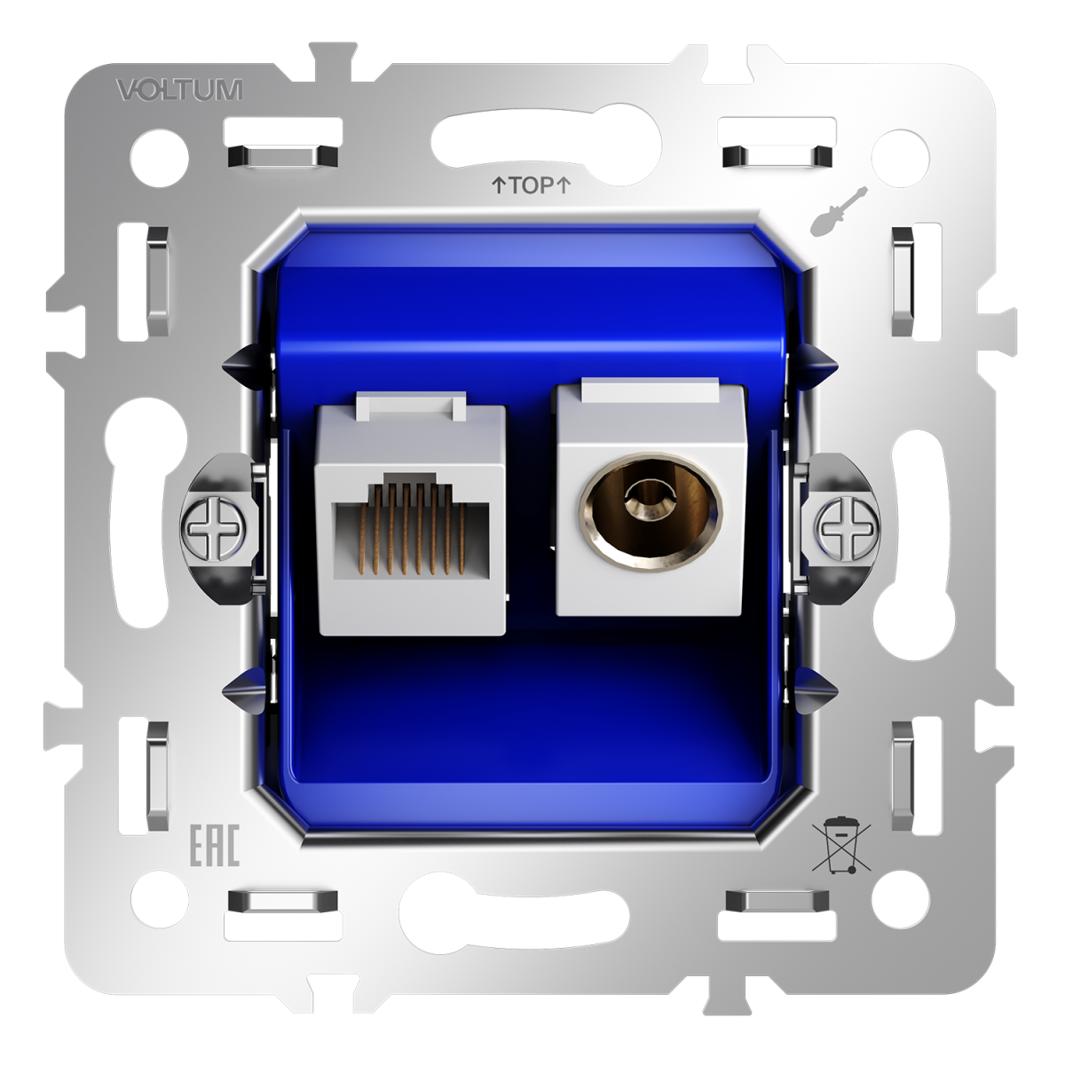 Механизм розетки TV+RJ45 кат. 6 Voltum S70 VLS0607M в Санкт-Петербурге