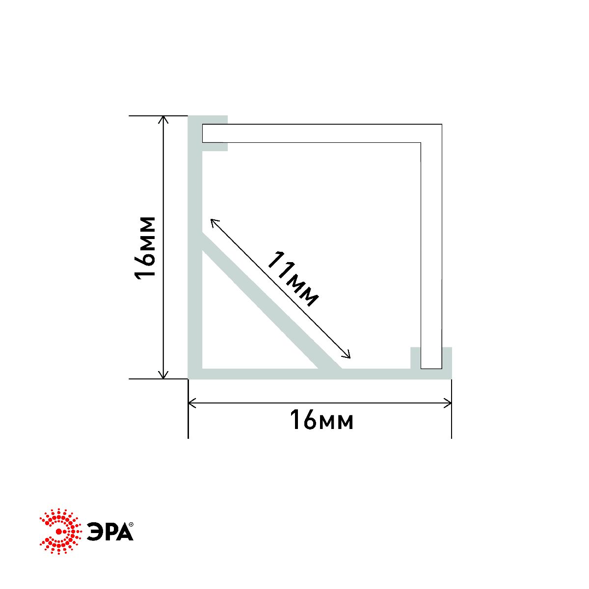 Комплект с угловым анодированным профилем Эра 1616S Б0039466 в Санкт-Петербурге