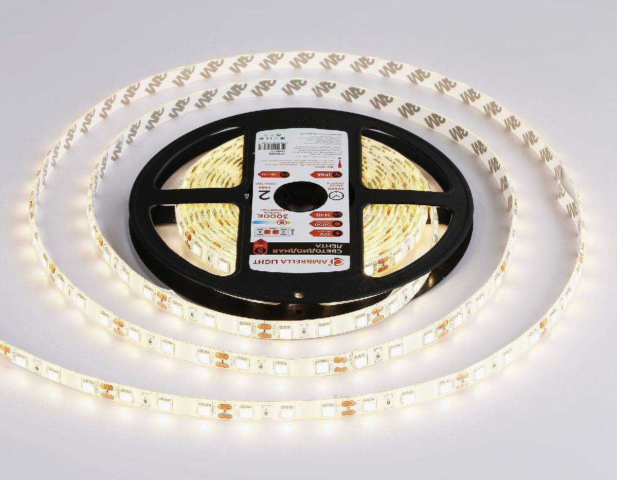 Светодиодная лента Ambrella Light LED Strip 12В 5050 14,4Вт/м 3000K 5м IP65 GS2101 в Санкт-Петербурге