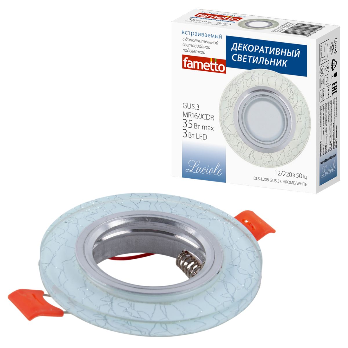 Встраиваемый светильник Fametto Luciole DLS-L208 GU5.3 CHROME/WHITE UL-00013091 в Санкт-Петербурге
