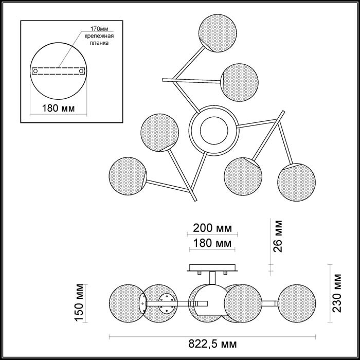 Потолочная люстра Odeon Light Izzo 3960/7C в Санкт-Петербурге