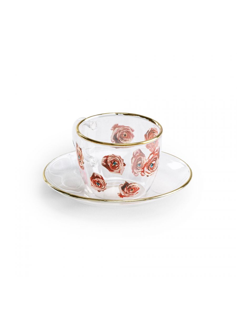 Блюдце с чашкой Roses Seletti Toiletpaper Glass 15971 в Санкт-Петербурге