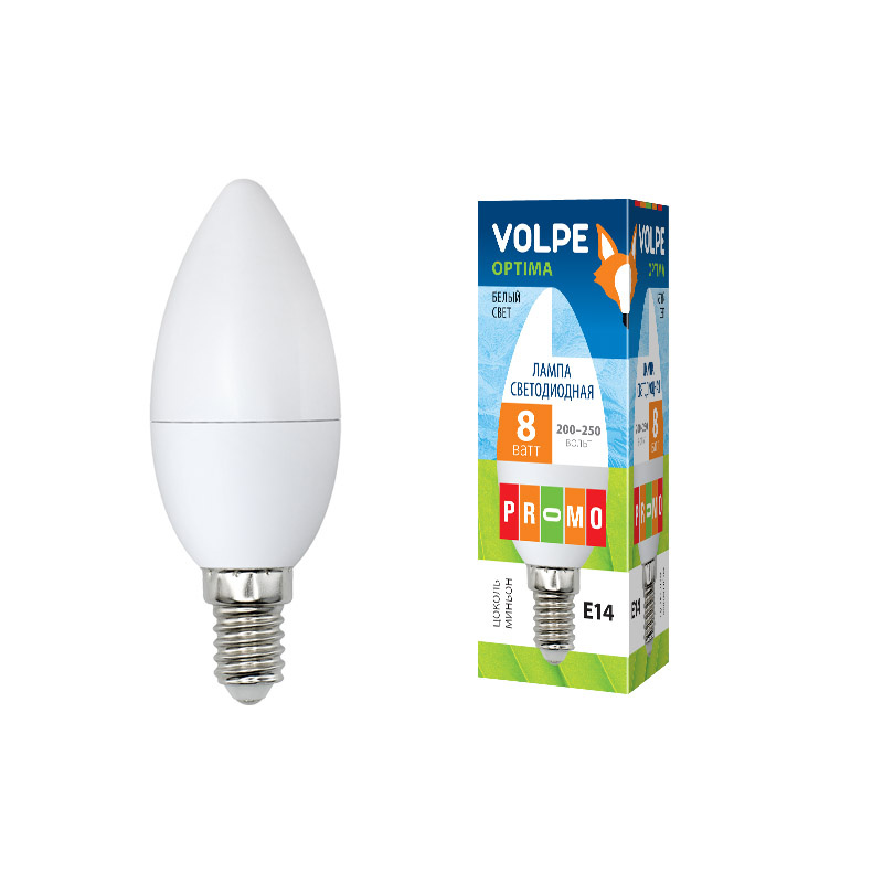 Лампа светодиодная (UL-00001767) Volpe E14 8W 4000K матовая LED-C37-8W/NW/E14/FR/O в Санкт-Петербурге