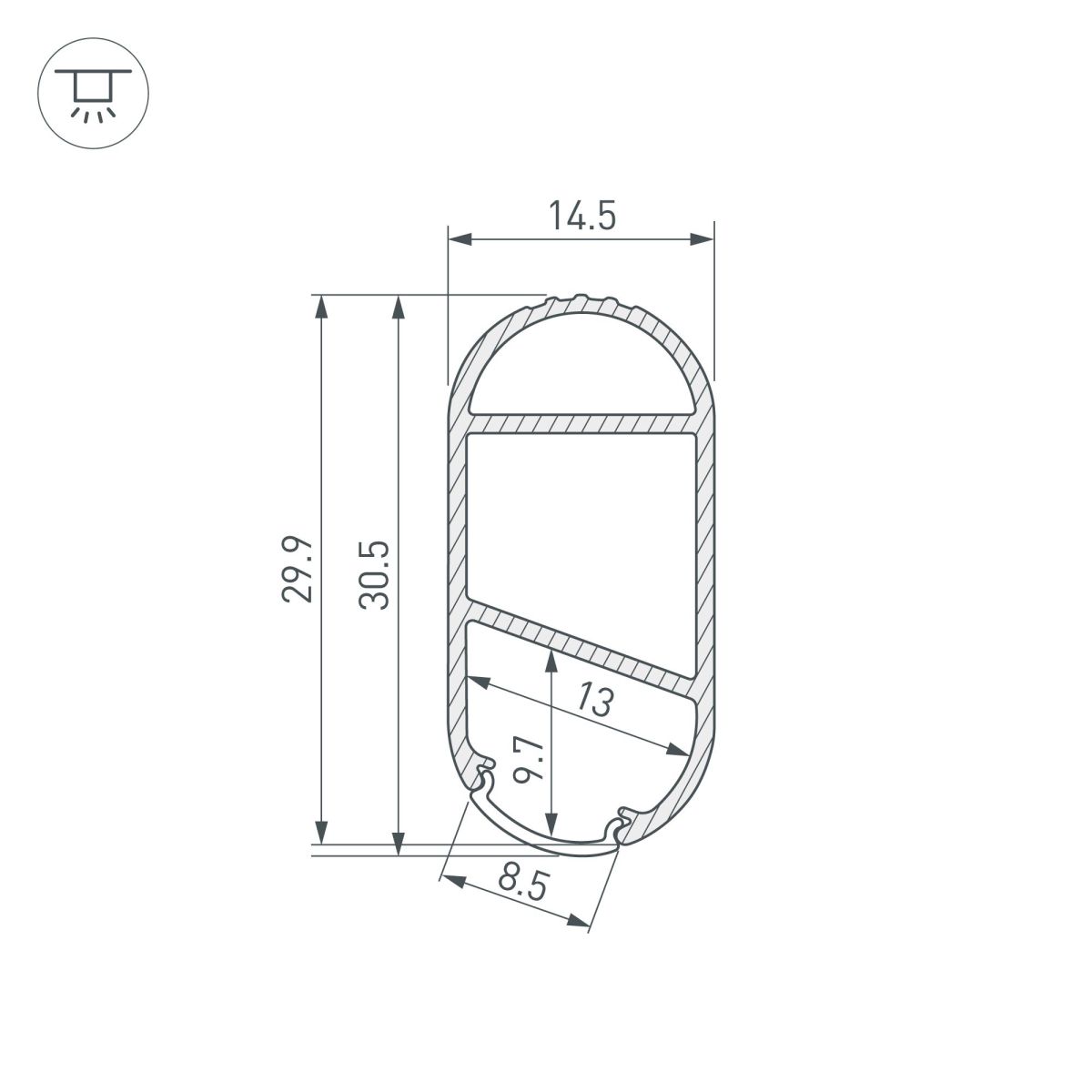 Профиль Arlight WARDROBE-1530-2000 ANOD BLACK 054942 в Санкт-Петербурге