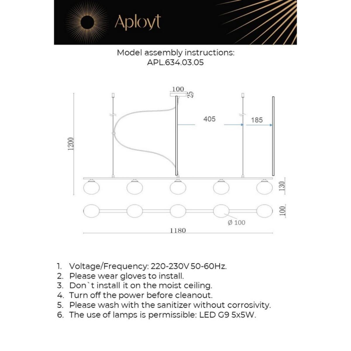 Подвесная люстра Aployt Sylwia APL.634.03.05 в Санкт-Петербурге