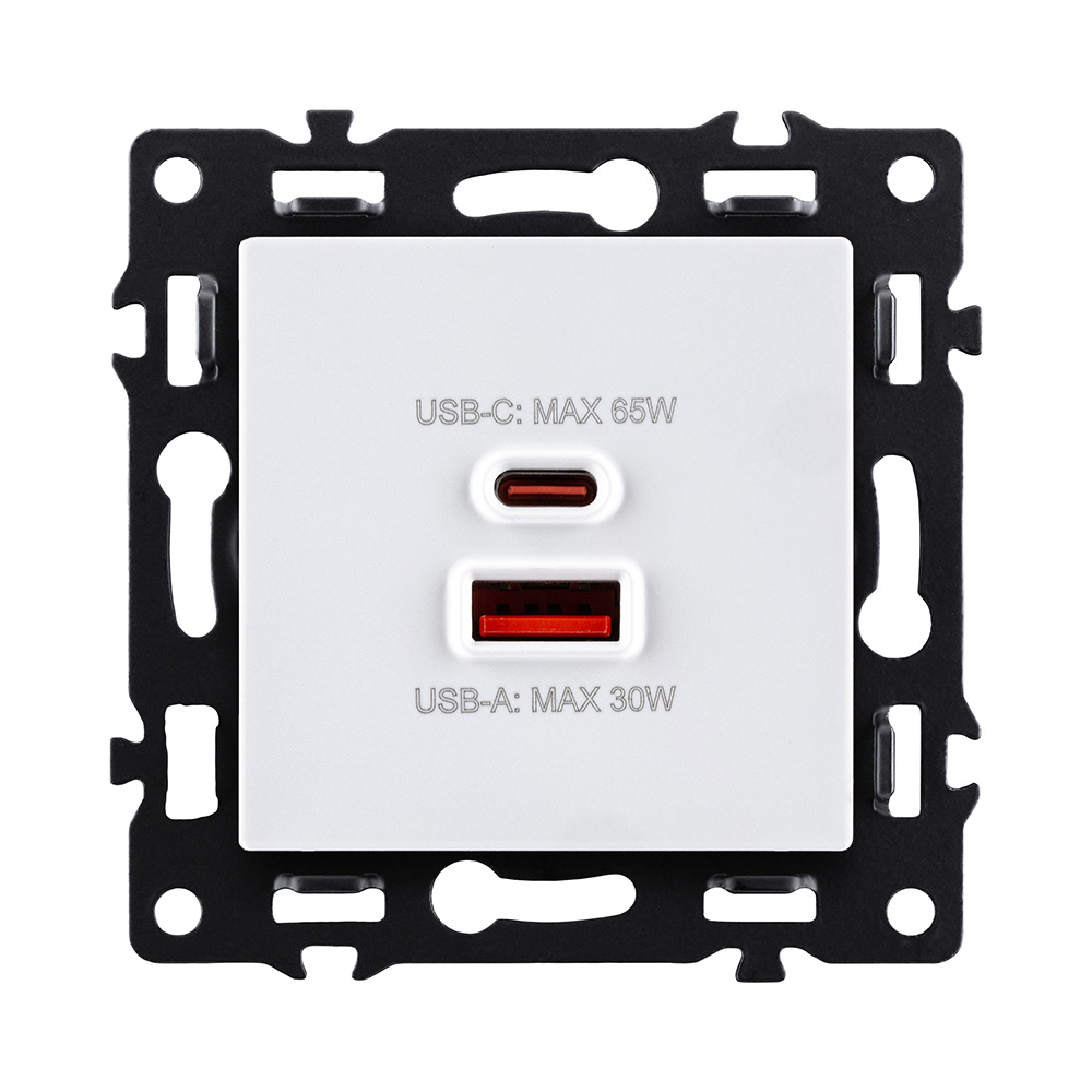 Розетка USB A+C 65W, белый Kollinger Asthetik AS-024WH в #REGION_NAME_DECLINE_PP#