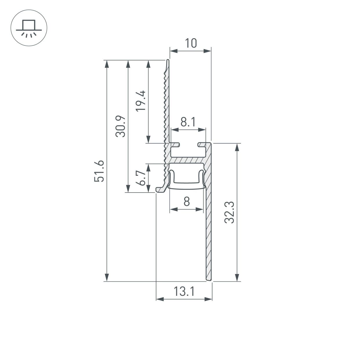 Профиль Arlight PLINTUS-FANTOM-BENT-H20-SIDE-2000 BLACK 043673(1) в Санкт-Петербурге