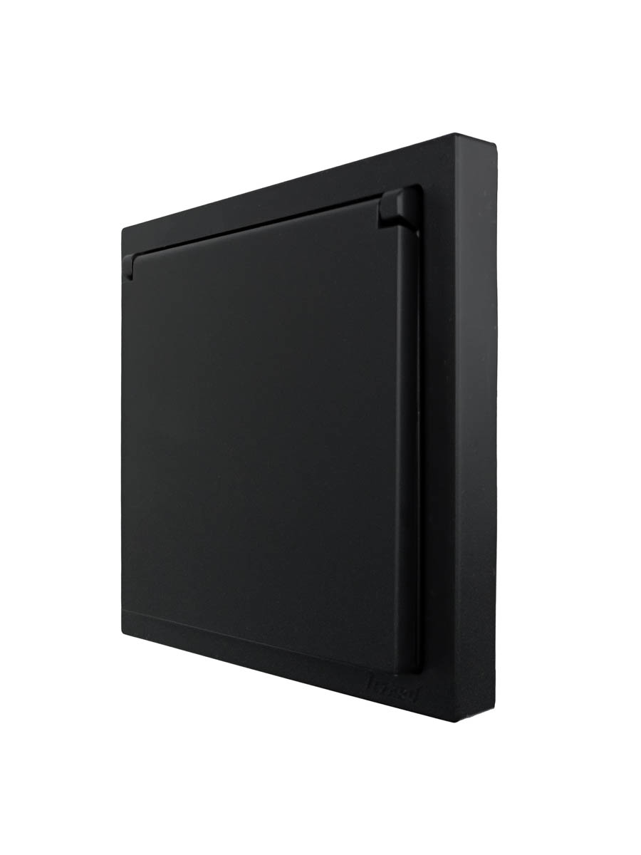 Розетка с/з с крышкой ПБТ черный бархат безвинтовой зажим/клемма Lezard Zima 704-4288-123BQC в Санкт-Петербурге