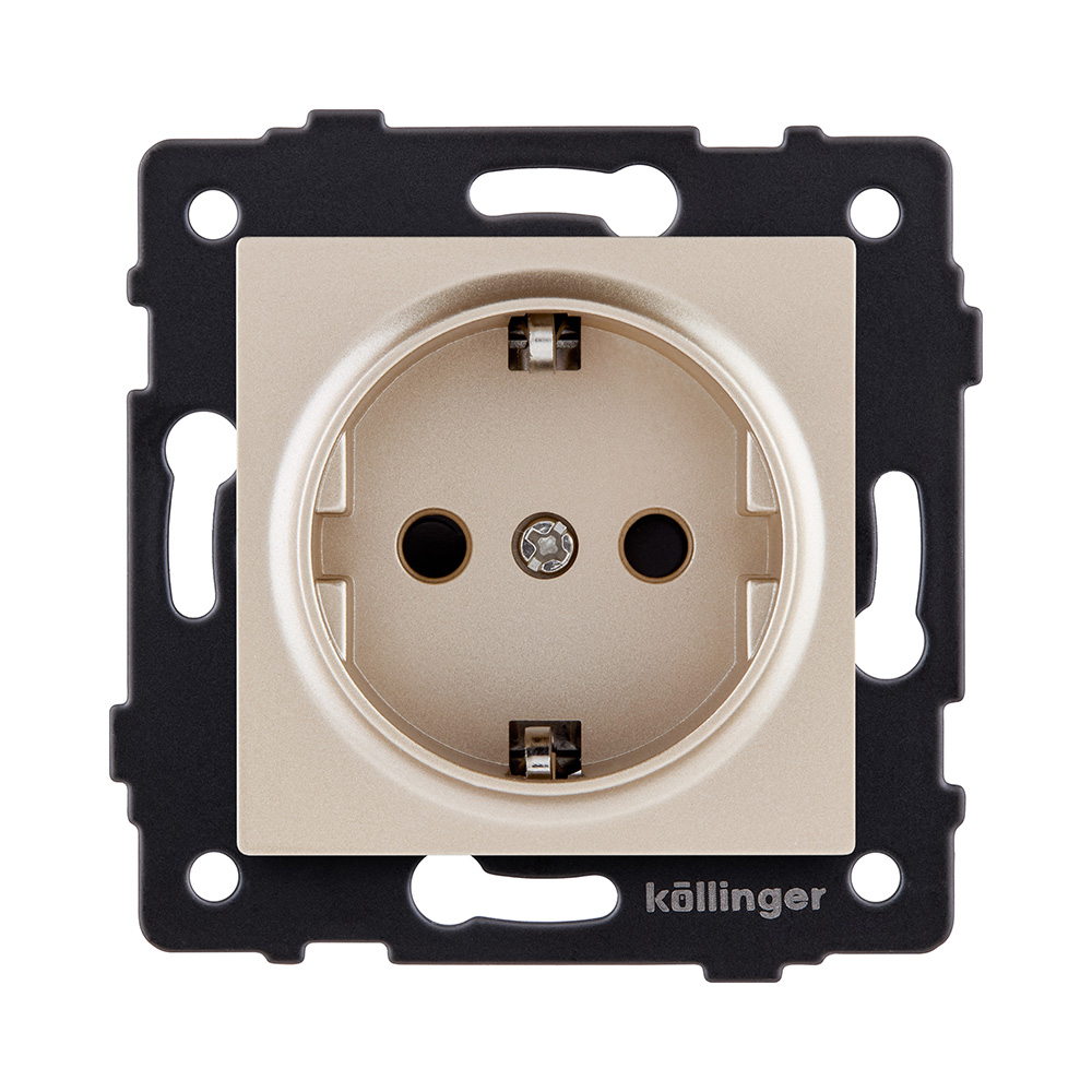 Розетка штепсельная SCHUKO 16A/250 В, золотой Kollinger REA-002GD для Aspekt, Eleganz, Reflex в #REGION_NAME_DECLINE_PP#