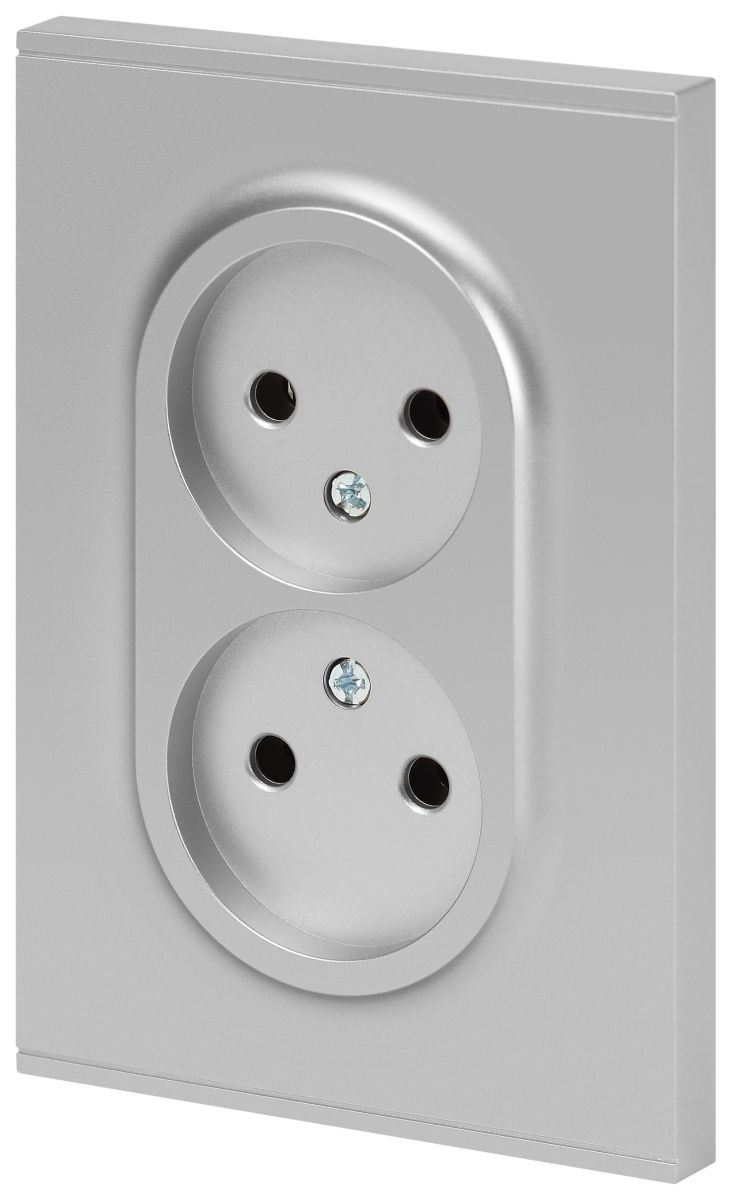 Розетка Эра Arktik 16-2107-03 без заземления двойная 2X2P 16А-250В алюминий Б0071683 в #REGION_NAME_DECLINE_PP#