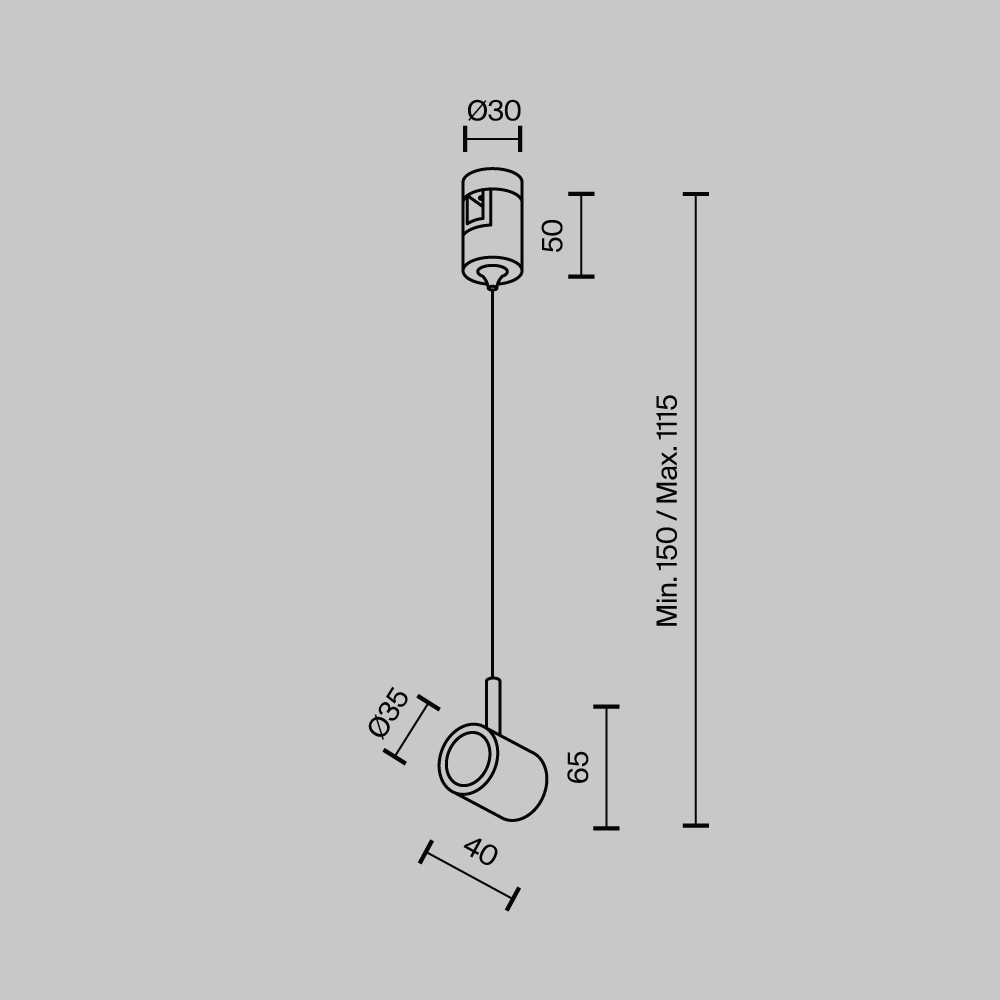 Коннектор с тросовым подвесом для магнитного шинопровода Maytoni Technical Tau Flarity TRA154SW-1B в Санкт-Петербурге