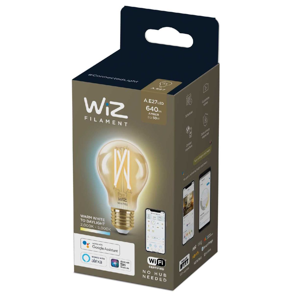 Умная светодиодная лампа Wiz Wi-Fi BLE50WA60E27920-50Amb1PF/6 E27 7W 2700/6500K 929003017401 в Санкт-Петербурге