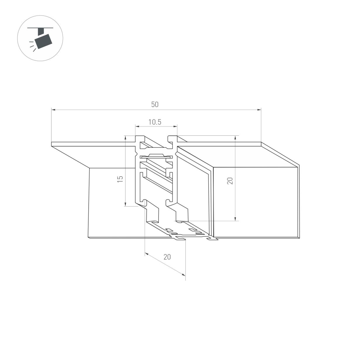 Коннектор угловой для встраиваемого магнитного шинопровода Arlight MAG-MICROCOSM-CON-FDW-L90-INT (WH) (IP20 Металл) 062721 в Санкт-Петербурге