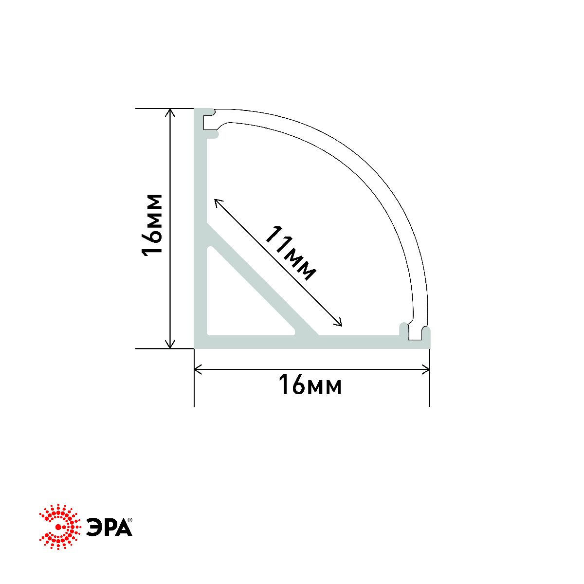 Комплект с угловым анодированным профилем Эра 1616R Б0039465 в Санкт-Петербурге