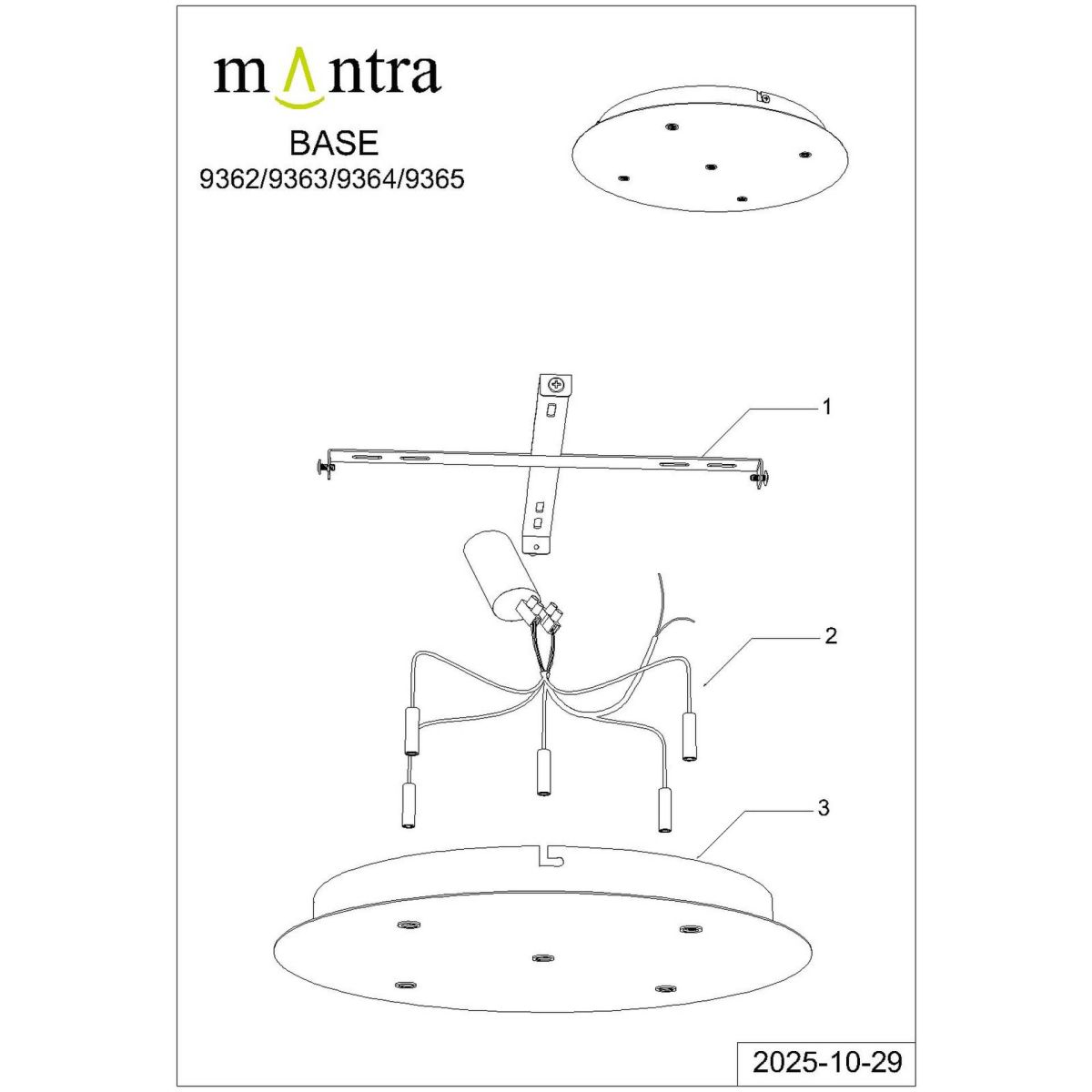 Основание потолочное 5L Mantra Modular Light Florones 9362 в Санкт-Петербурге