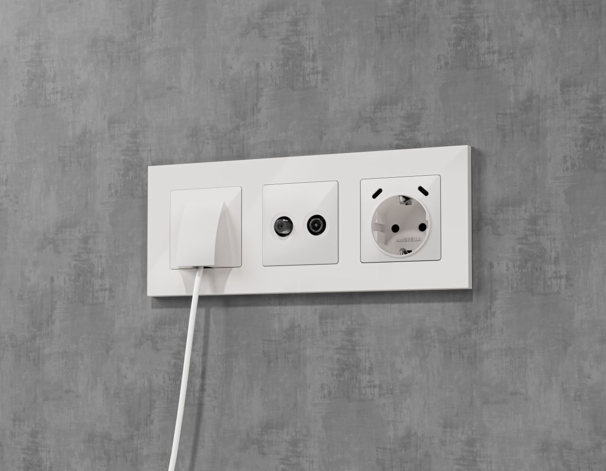 Комплект механизма электрической розетки 2USB С+C 20W с/з на винтовых зажимах 16A-250V Alfa Белый глянец Quant Ambrella Volt MA110510 (AP1105, VM165) в Санкт-Петербурге