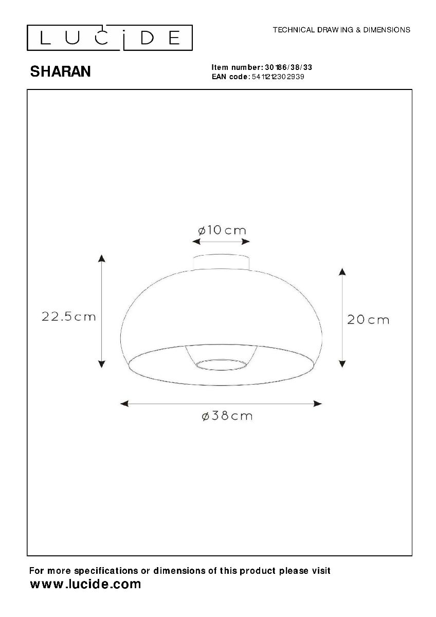 Потолочный светильник Lucide Sharan 30186/38/33 в Санкт-Петербурге
