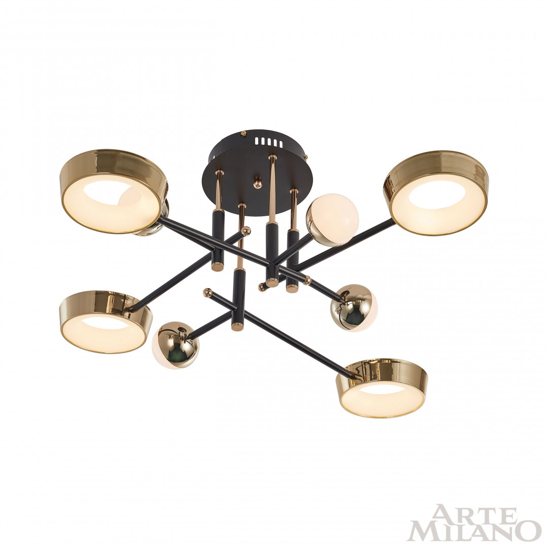 Потолочный светильник Arte Milano Ferrara 273299/8 BK/GD в #REGION_NAME_DECLINE_PP#