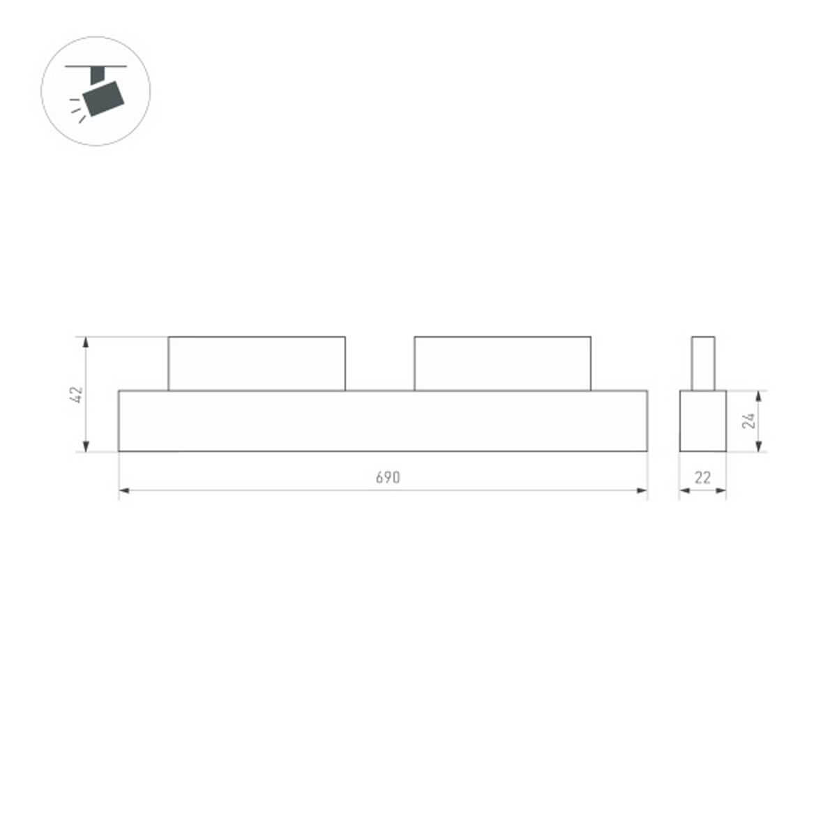 Трековый светильник для магнитного шинопровода Arlight MAG-ORIENT-FLAT-L690-24W Day4000 035567 в Санкт-Петербурге