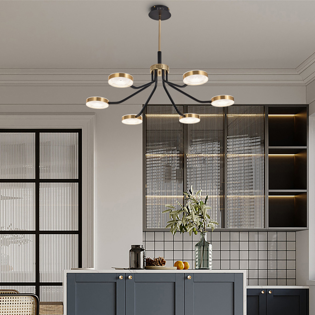 Люстра на штанге Arte Milano Ferrara 276079/6 BK/GD в #REGION_NAME_DECLINE_PP#