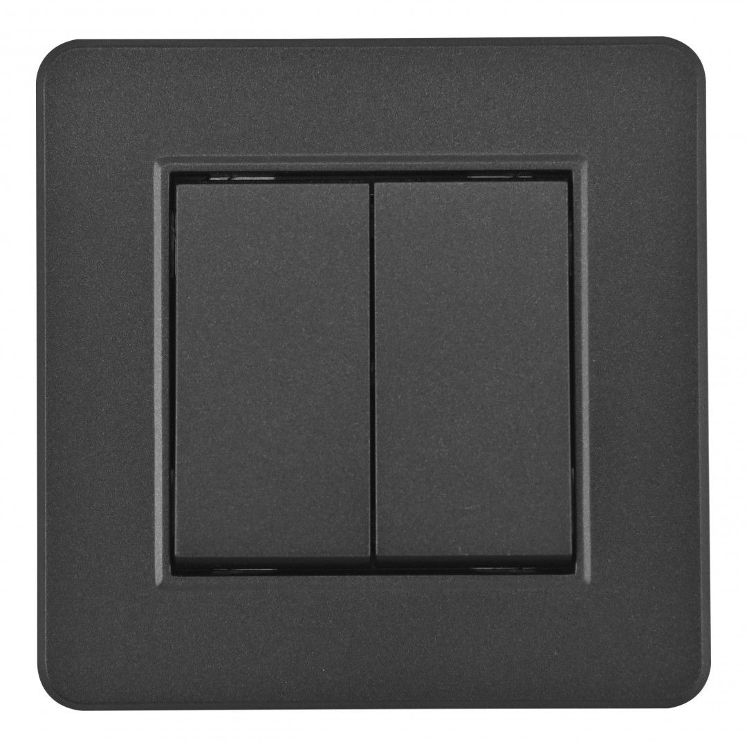 Выключатель двухклавишный Arte Milano SET16-1-30-2 black в Санкт-Петербурге