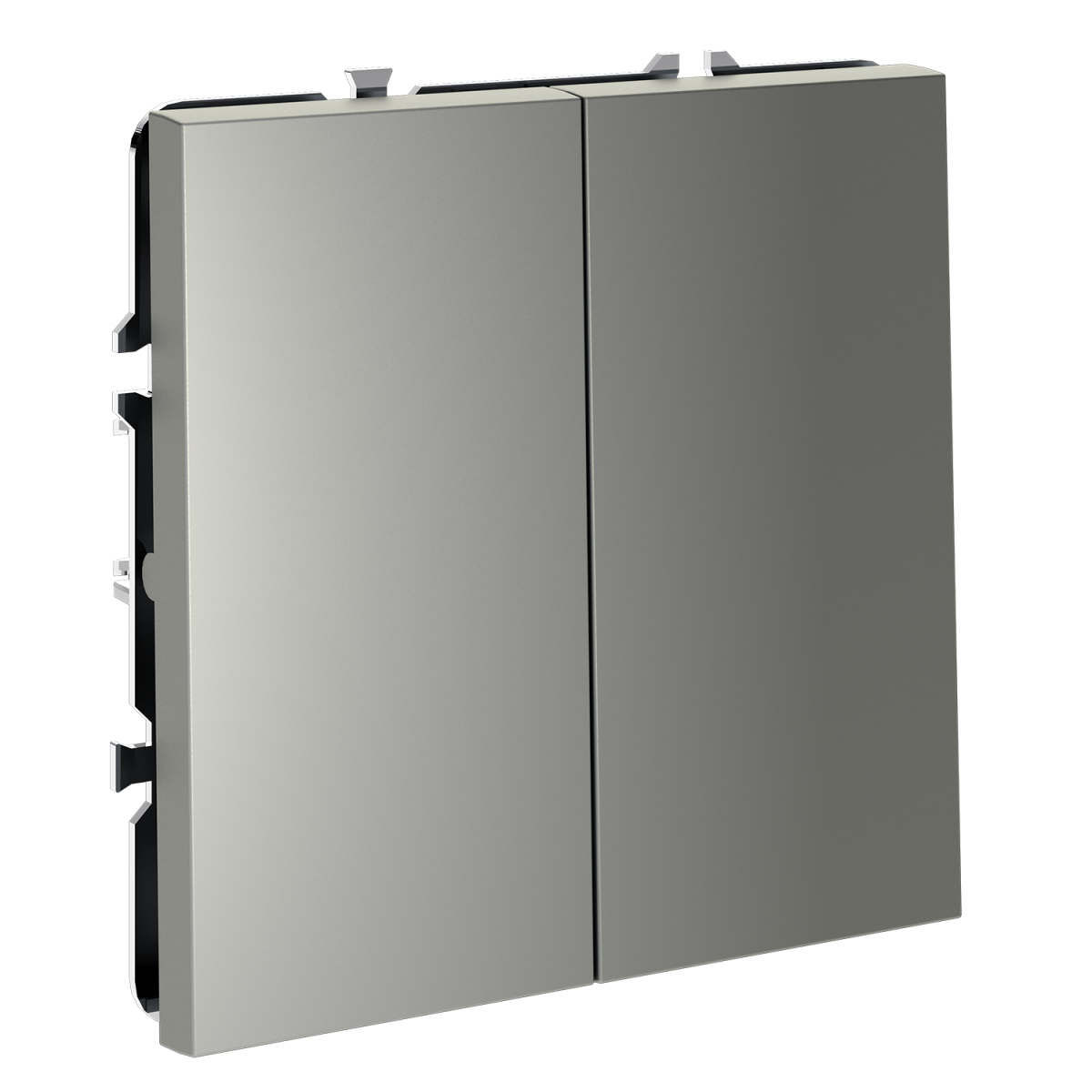 Перекрестный переключатель встраиваемый Voltum S70 двухклавишный 10А, (сталь) VLS020505 в Санкт-Петербурге