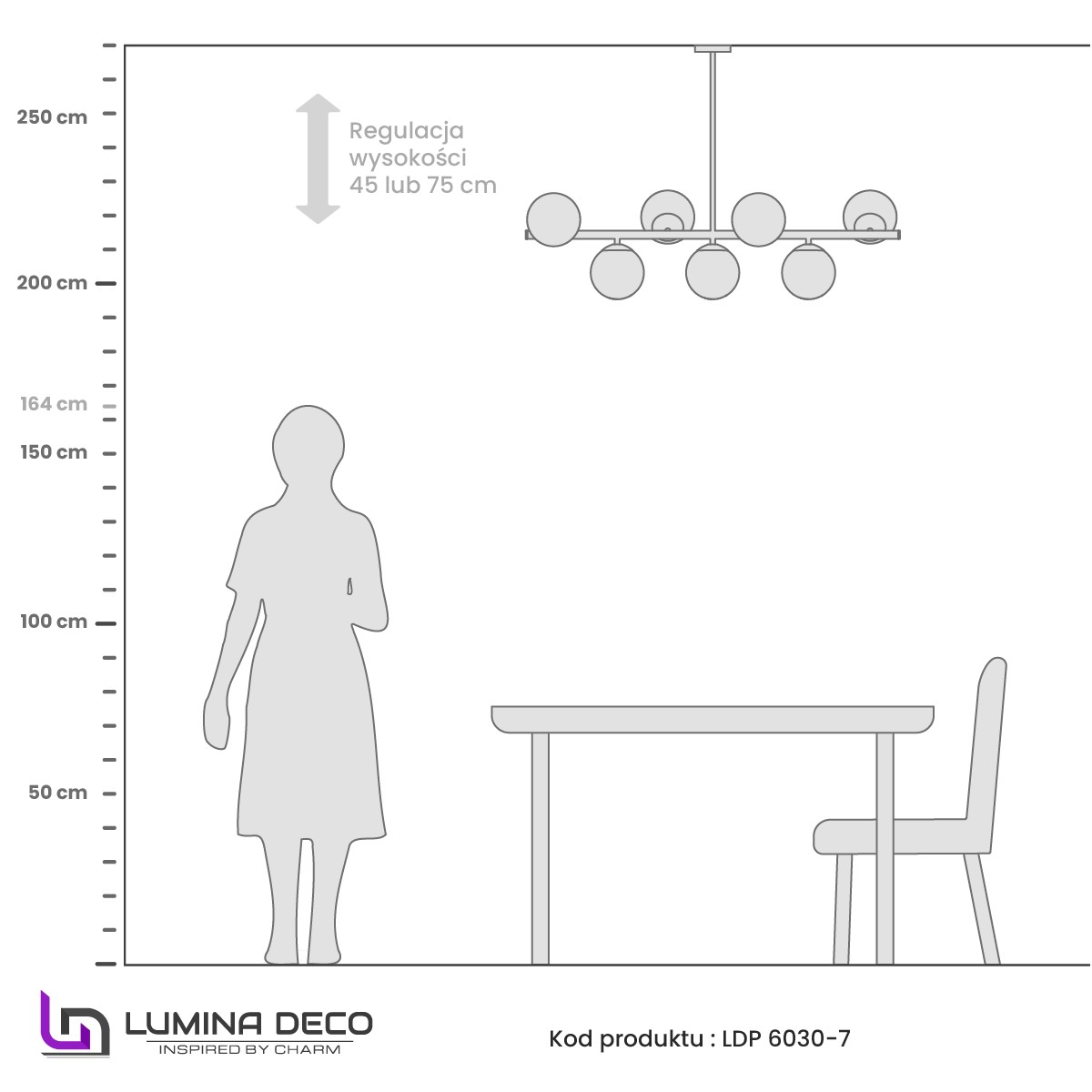 Люстра на штанге Lumina Deco Fredica LDP 6030-7 MD в Санкт-Петербурге