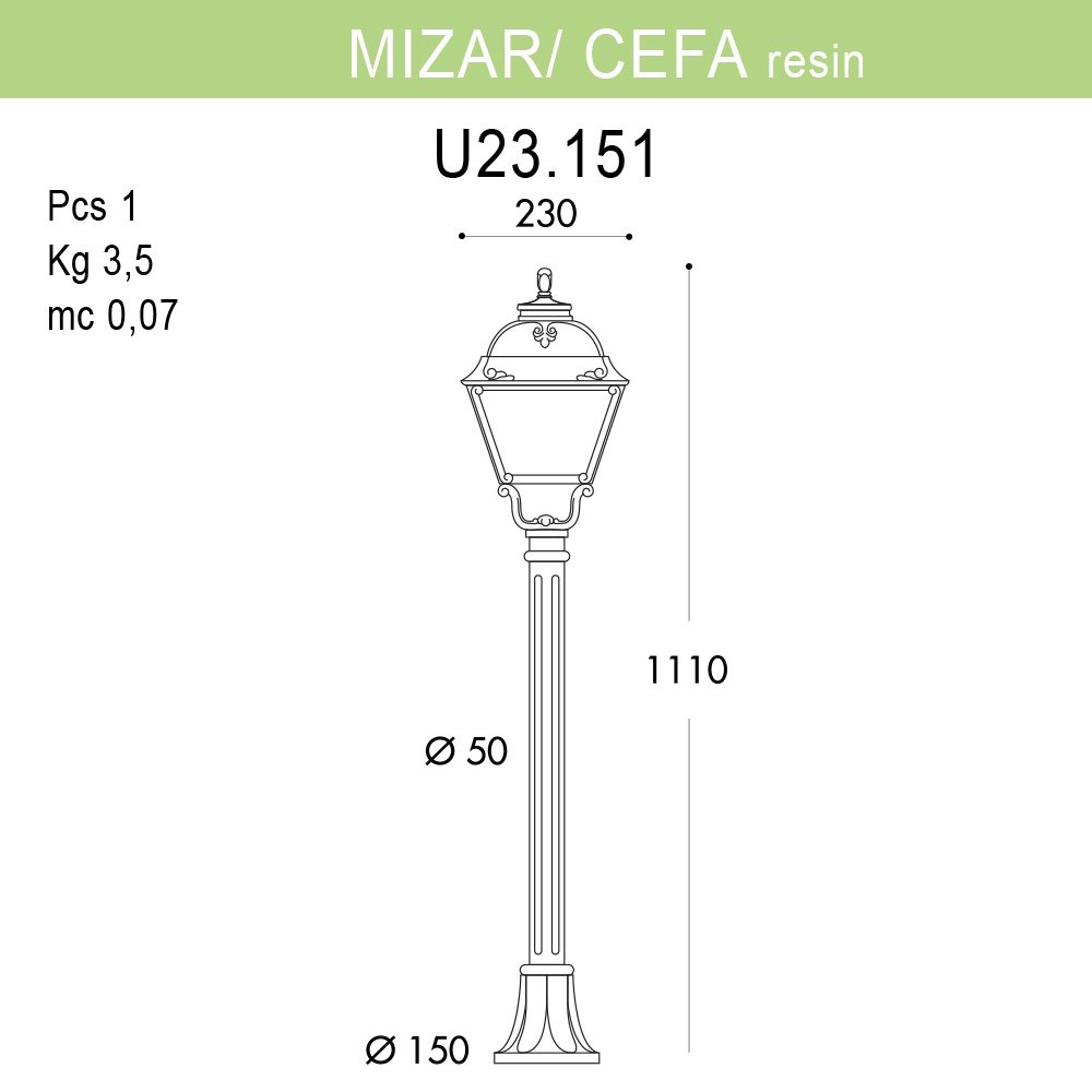 Уличный светильник Fumagalli Mizar.R/Cefa U23.151.000.AXF1R в Санкт-Петербурге