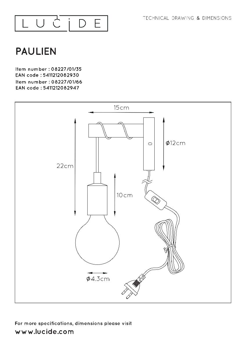 Бра Lucide Paulien 08227/01/35 в Санкт-Петербурге