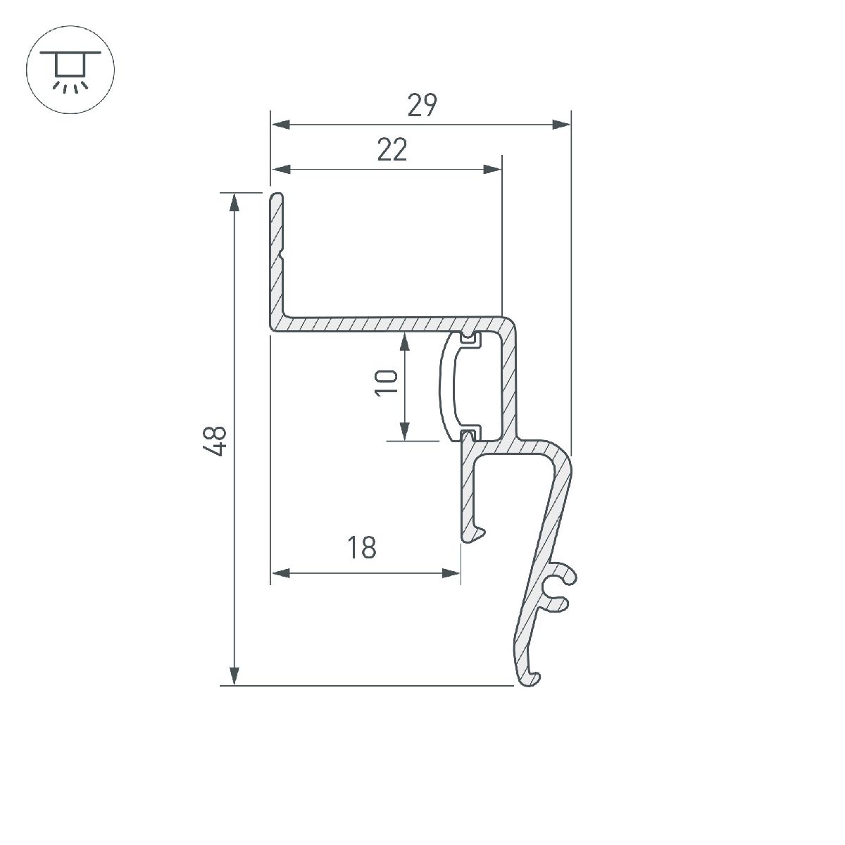 Профиль Arlight STRETCH-SHADOW-2000 BLACK A2-CONTOUR-PRO 039510 в Санкт-Петербурге