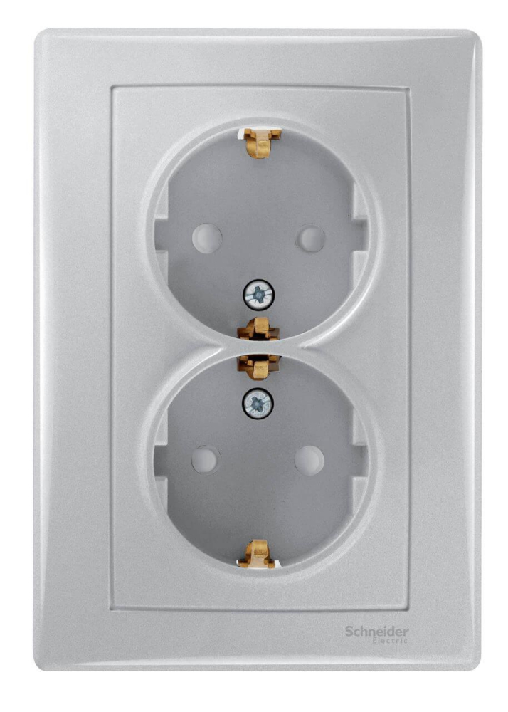 Розетка двойная Schneider Electric Sedna с/з со шторками 16A 250V SDN3000760 в Санкт-Петербурге