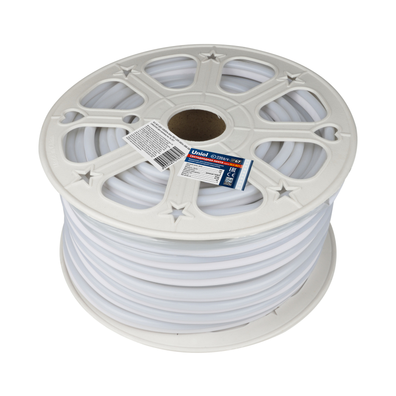 Светодиодная лента Uniel ULS-N21-2835-120LED/m-8mm-IP67-220V-8W/m-50M-DW бобина в #REGION_NAME_DECLINE_PP#
