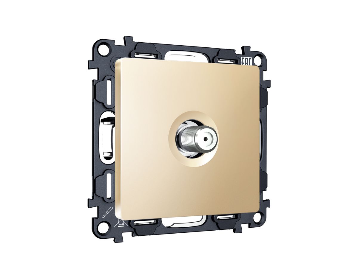 Комплект механизма TV розетки SAT 5-2400MHz 3.5dB Alfa Шампань Quant Ambrella Volt MA613050 (AP6130, VM215) в Санкт-Петербурге