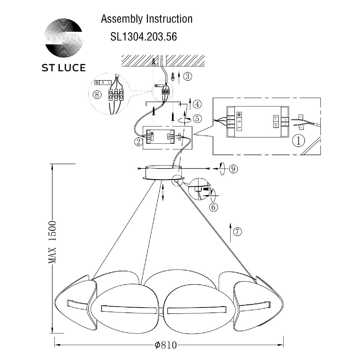 Подвесная led люстра ST Luce Etoile SL1304.203.56 в Санкт-Петербурге